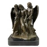 Signed VALLI Pietï¿½ with Angels Bronze Sculpture