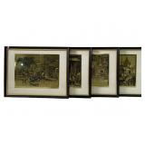 (4) Lionel Barrymore Gold Foil Etchings