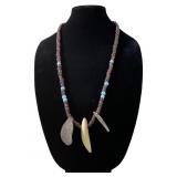 Native American Trade Bead & Whale Tooth Necklace