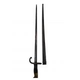 1876 FRENCH BAYONET SWORD W/ SCABBARD