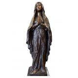Signed Large Bronze Virgin Mary By GIANCARLO