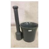 Large Cast Iron Mortar and Pestle