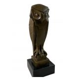 Signed Salvador Dali Art Deco Bronze Owl Sculpture
