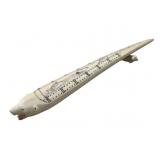 Inuit Carved walrus tusk cribbage board