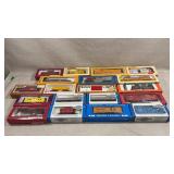 Collection of 19 ho scale train carts and engine