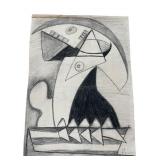 After Pablo Picasso Charcoal Drawing on paper