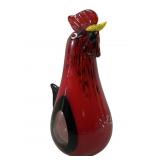 Murano-style art glass rooster figurine