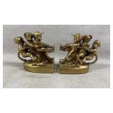 Mid Century Brass PM Craftsman Bookends Children