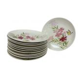 12 RED WING Pottery Mid Century PINK SPACE Dinner