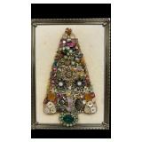 Vintage Rhinestone Framed Christmas Tree