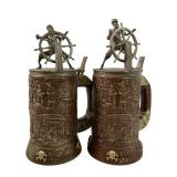 (2) Disney Pirates of the Caribbean plastic steins