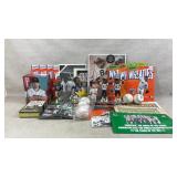 Bobble heads, baseballs, wheaties box covers