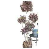 8 Foot Artificial Tree in Weaved Basket