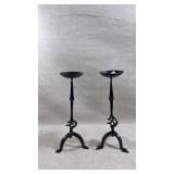 pair of Brutalist-style wrought iron tripod