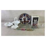 Vintage Silvercrest Handled Basket,Asian Plate