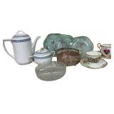 Pink Depression Divided Dish, MZ Austria Pitcher