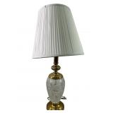 Vintage Etched Crystal Table Lamp