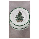 8 SPODE Christmas Tree Dinner Plates