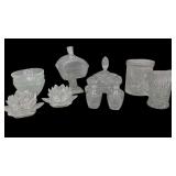 Vintage Lidded Candy Jars, Water Lily Candle