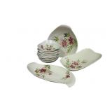 15pc RED WING Mid Century PINK SPACE Serving