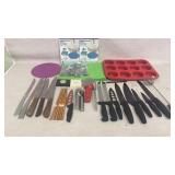 Silicone Muffin Pan and Hot Pads,Knives,Sure Fresh