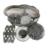 Assorted Silver Plate Dishes, Platters & more