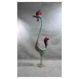 32" folk art metal rooster sculpture