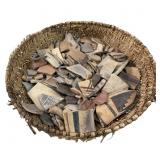 Vintage Native American Basket With Pottery Shards