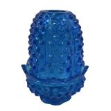 vintage blue Fenton Hobnail fairy lamp