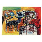 Jean Michel Basquiat Acrylic Panting On Paper