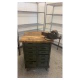 Mid Century Industrial Cabinet w 4in VISE by