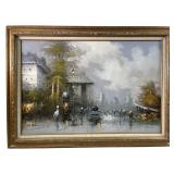 R. Saimon Parisian street Oil Painting