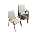 6 Stackable Slingback Patio Chairs with Aluminum