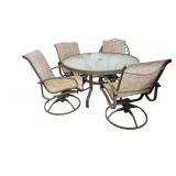 Swivel Chairs and Pario Glass Top Table