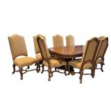 8 Chairs and Dining Table with leaf