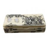 antique carved bone trinket or pill box