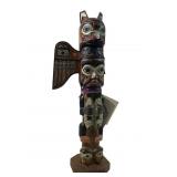 Alaska Black Diamond Hand Carved Totem Pole