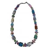 Unique Beaded Art Glass Necklace