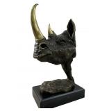 After Salvador Dali Bronze rhinoceros head