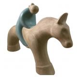 Navajo Jack Black Horse & Rider Pottery Sculpture