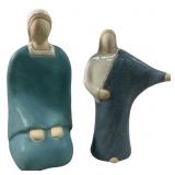 (2) Navajo JackBlack Pottery Sculptures