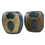 (2) Jack Black Navajo Two Women vases