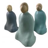 (3) Jack Black Navajo Kneeling Lady Pottery