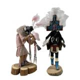 (2) Artist Signed Native American Kachina Dolls