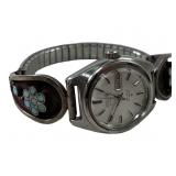 Seiko watch w/ Zuni Inlayed Band By T.SIOW