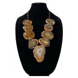 Huge Orange Polished Agate Necklace