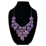 Large Purple Polished Agate Necklace