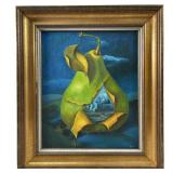 Zeev Kun (B.1930) Unique Pear Oil Painting