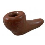 Native American Signed Pueblo redware pottery pipe