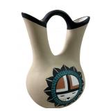 Signed Kopa "Sun Face" Hand Painted Wedding Vase